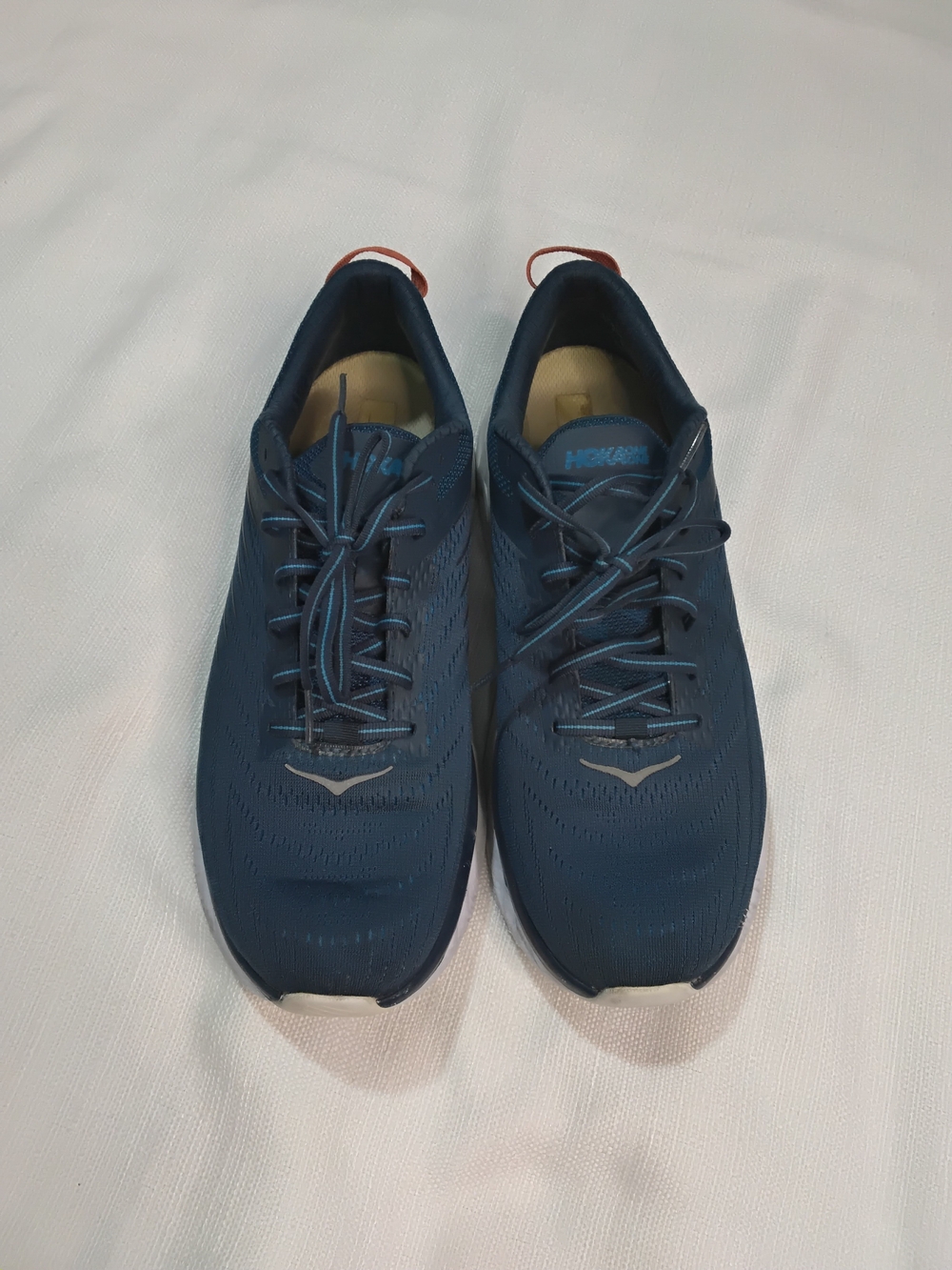 Hoka Arahi 4 Men's Navy Blue Athletic Running Shoes with White Soles Sz 11.